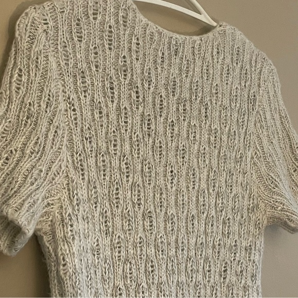 Dex Oatmeal Knit Short Sleeve V-Neck Sweater Dress – Size Medium EUC - Picture 9 of 13